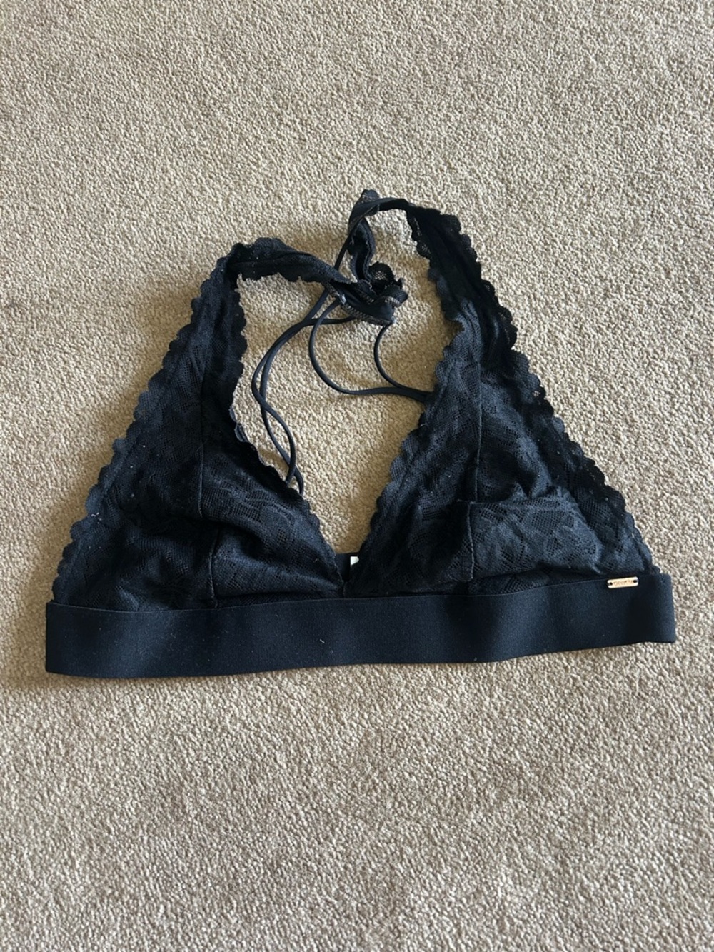 Black Lace Halter Bralette